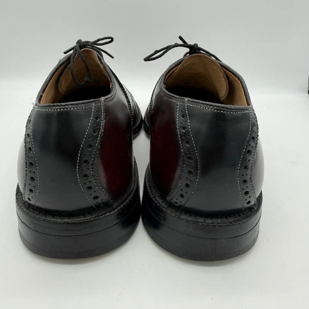 Vintage Johnston & Murphy Mens Burgundy Black Leather Saddle Oxford Shoes 8 D